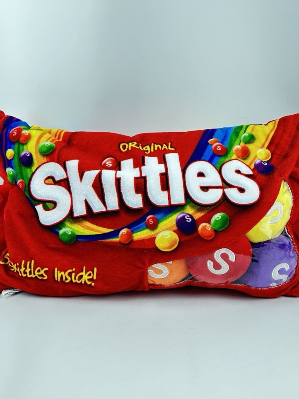Skittles Stuffed Pillow Red with 5 Cute Plush Skittles Pieces Inside by Iscream